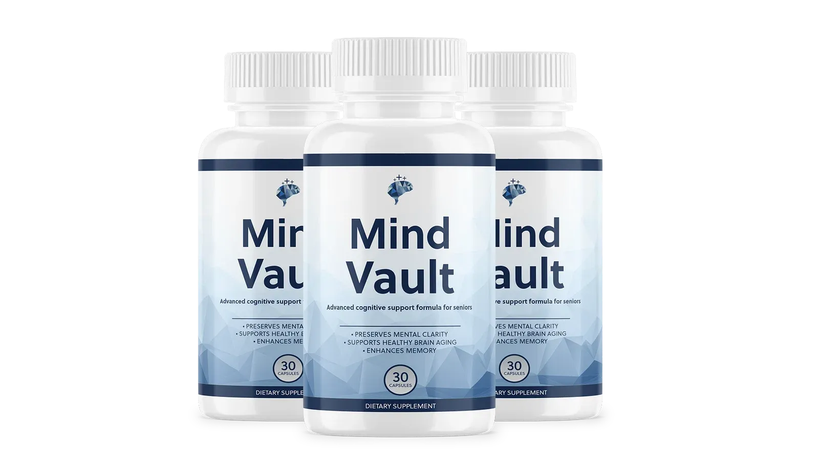 Mind Vault brain supplement &mdash; 10-ingredient cognitive support formula for adults 45+